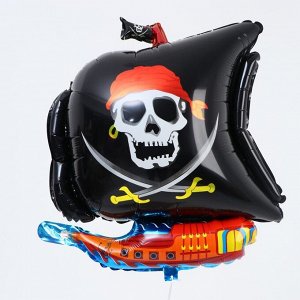 Шар фольгированный 34" «Пиратский корабль», цвет чёрный