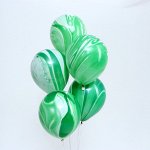 Шары воздушные латексные 12&quot; «Агат зелёный», набор 5 шт.