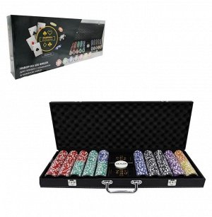 Фабрика Покера: Премиум-набор из 500 фишек для покера с номиналом в кожаном кейсе арт.CPPS500L
