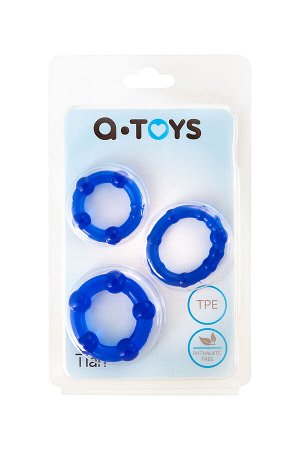 Набор эрекционных колец на пенис A-Toys by TOYFA Tian, TPE, синий, ? 3,5/3/2 см