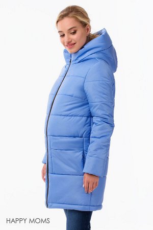 Куртка зимняя для беременных голубая