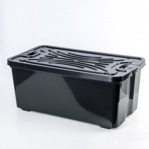Контейнер для хранения с крышкой, морозостойкий, 75 л, 78x41,5x31 см, цвет чёрный