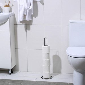 Держатель для рулонов туалетной бумаги Доляна, 55x15x15 см, цвет чёрный
