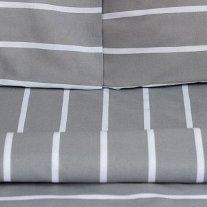 Постельное бельё Этель 2 сп Gray stripes 175х215см,200х220см,70х70см-2 шт, 100% хлопок, поплин