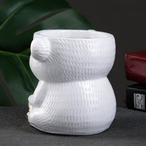 Фигурное кашпо для цветов «Зайцы в лукошке», 400 мл, 13.5x12.5x8 см, гипс, белое