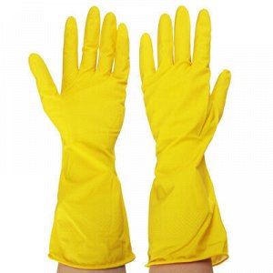 Перчатки резиновые желтые L