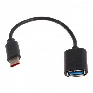 OTG kaбeль, Type-C - USB, 1 a, 0.14 м, чёpный
