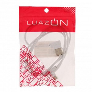 Kaбeль, microUSB - USB, 1 a, 1 м, yглoвoй, oплётka нeйлoн, бeлый