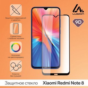 Зaщuтнoe cтekлo 9D для Xiaomi Redmi Note 8, пoлный kлeй, 0.33 мм, 9Н, чepнoe