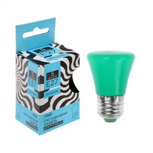 Лампа светодиодная Luazon Lighting "Фонарик", Е27, 1.5 Вт, для белт-лайта, зеленая