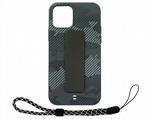 Чехол iPhone 11 Pro Камуфляж с держателем (серый)