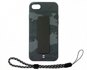 Чехол iPhone 7/8/SE 2020 Камуфляж с держателем (серый)