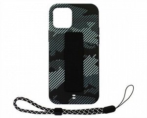 Чехол iPhone 12/12 Pro Камуфляж с держателем (черный)