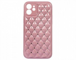 Чехол iPhone 12 Rombus (розовая пудра)