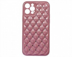 Чехол iPhone 12 Pro Rombus (розовая пудра)