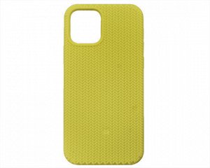 Чехол iPhone 12/12 Pro SC Full Плетеный (желтый)