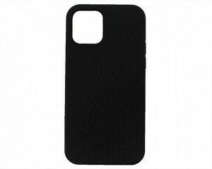 Чехол iPhone 12/12 Pro SC Full Плетеный (черный)