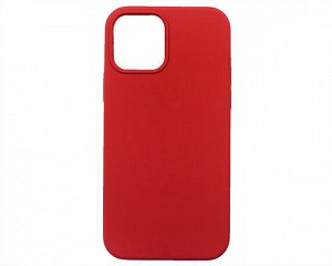 Чехол iPhone 12/12 Pro Liquid Silicone MagSafe FULL (красно-пурпурный)