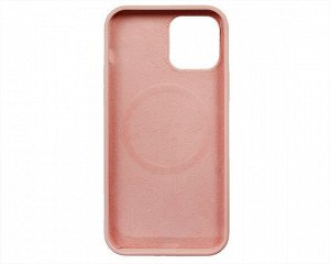 Чехол iPhone 12/12 Pro Liquid Silicone MagSafe FULL (вишнево-розовый)