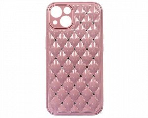Чехол iPhone 13 Rombus (розовая пудра)