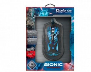 Проводная игровая мышь Defender Bionic GM-250L оптика, 6кнопок, 800-3200dp, 52250