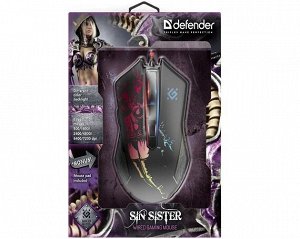 Проводная игровая мышь Defender Sin'Sister GM-933, 6 кнопок,7200dpi, 52933