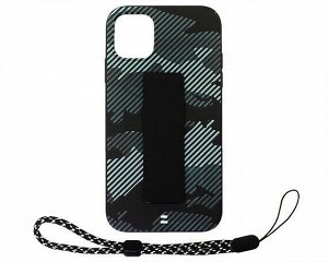 Чехол iPhone 11 Камуфляж с держателем (черный)