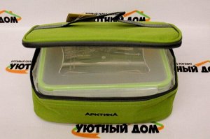 Ланч-сумка с контейнером и приборами "Арктика" 2 л (зелёная)