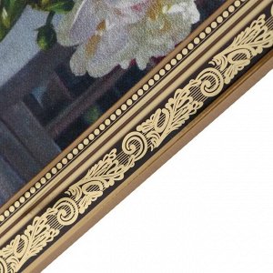 Гобеленовая картина "Пионы на окне" 34*43 см, рама микс