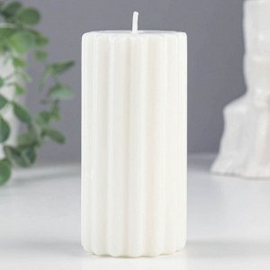 Свеча- цилиндр ароматическая "Рельеф. Белая лилия", 5х10 см