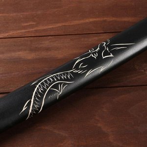 Сувенирное оружие «Катана на подставке», чёрные ножны с резным драконом, рукоять микс 100см