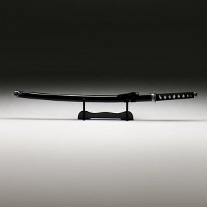 Сувенирное оружие «Катана на подставке», чёрные ножны, 78см