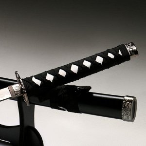 Сувенирное оружие «Катана на подставке», чёрные ножны, 100 см