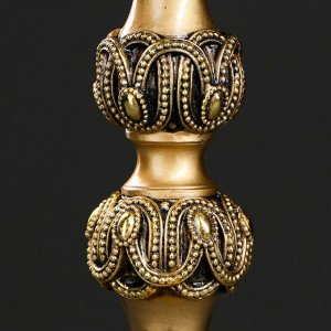 Подсвечник на 1 свечу «Резной», полистоун, золото, d=5.5 см, 11?11?25 см