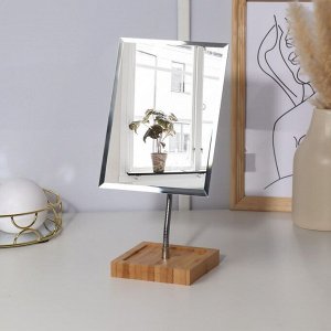 Зеркало с подставкой для хранения, на гибкой ножке, зеркальная поверхность 14,8 х 20 см, цвет коричневый/серебристый