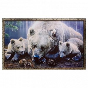 Картина "Медвежата" 66х106см рамка МИКС