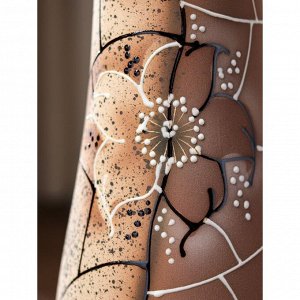 Ваза керамическая "Мирра", напольная, цветы, роспись, 77 см, авторская работа