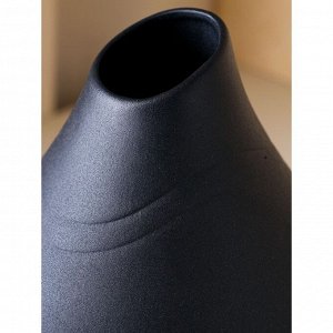 Ваза керамическая "Пайрус", настольная, муар, чёрная, 25 см, 1 сорт