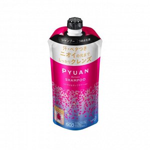 КAO Merit Pyuan Action Шампунь для волос с ароматом цитрусовых и подсолнечника, мягкая упаковка, 340 мл