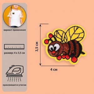 Термоаппликация «Пчёлка», 4 ? 3,5 см, цвет разноцветный