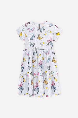 Платье для девочки Crockid КР 5748 светло-серый меланж, бабочки к340
