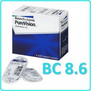 1-мес контактные линзы B&L Pure Vision 6 линз BC 8.6