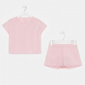 Пижама женская (футболка и шорты) KAFTAN "Basic" размер 44-46, цвет розовый