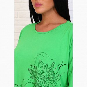 Комплект женский повседневный (футболка и капри), цвет зеленый