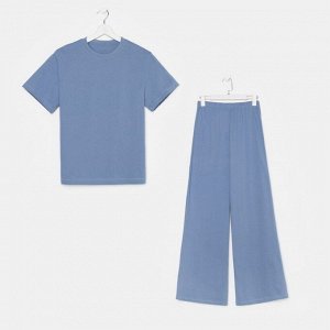 Пижама женская (футболка и брюки) KAFTAN "Basic" размер, цвет синий