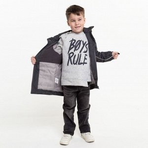 Куртка-парка для мальчика, цвет серый, рост 116 см