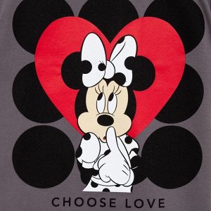 Футболка детская "Choose love"Минни Маус, рост, серый