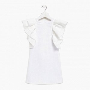 Платье для девочки MINAKU: Cotton Collection цвет белый, рост 122