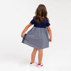 Платье для девочки, цвет тёмно-синий, рост 104 см