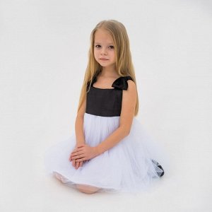 Платье нарядное детское KAFTAN 32 (110-116 см), черный/белый